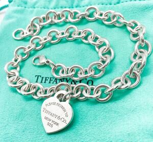 Tiffany & Co. Return to Tiffany Heart Tag Pendant Necklace Silver 15"